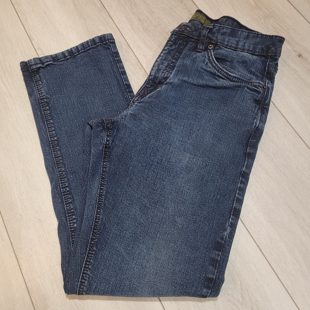 Urban Star Men's Dark Wash Straight Leg Stretch Denim Jeans 32x31 Indigo Blue